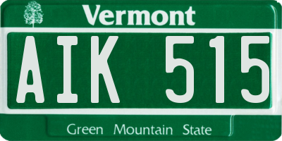 VT license plate AIK515