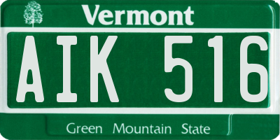 VT license plate AIK516