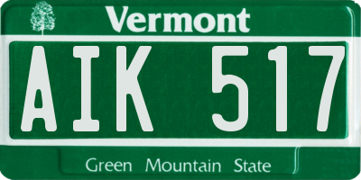 VT license plate AIK517