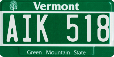 VT license plate AIK518