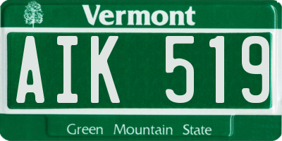 VT license plate AIK519