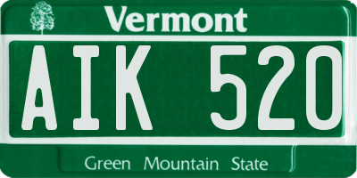 VT license plate AIK520