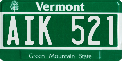 VT license plate AIK521