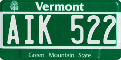 VT license plate AIK522