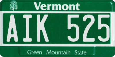 VT license plate AIK525