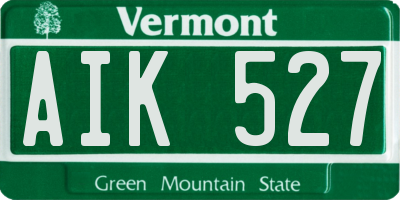 VT license plate AIK527