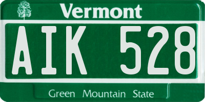VT license plate AIK528