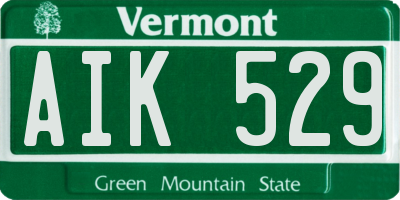 VT license plate AIK529