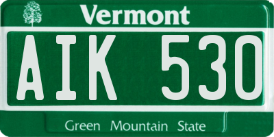 VT license plate AIK530