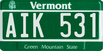 VT license plate AIK531
