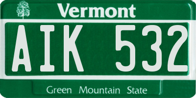 VT license plate AIK532