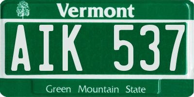 VT license plate AIK537
