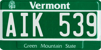 VT license plate AIK539