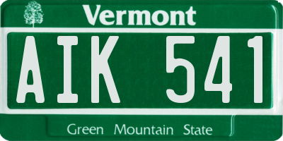 VT license plate AIK541