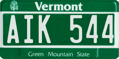 VT license plate AIK544