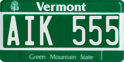 VT license plate AIK555