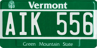 VT license plate AIK556