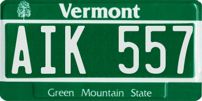VT license plate AIK557