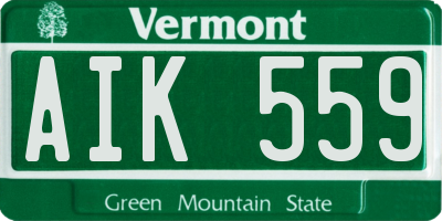 VT license plate AIK559