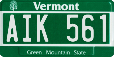 VT license plate AIK561