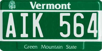 VT license plate AIK564