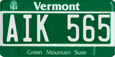 VT license plate AIK565
