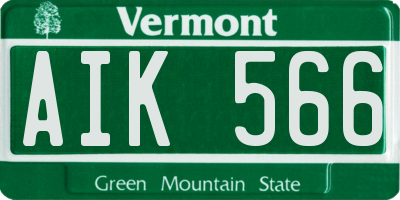 VT license plate AIK566