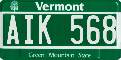 VT license plate AIK568