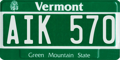 VT license plate AIK570