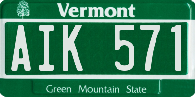 VT license plate AIK571