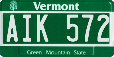 VT license plate AIK572