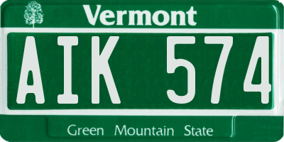 VT license plate AIK574
