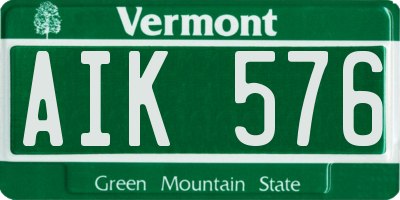 VT license plate AIK576