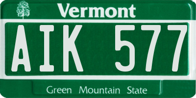 VT license plate AIK577