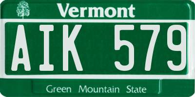 VT license plate AIK579