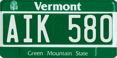 VT license plate AIK580