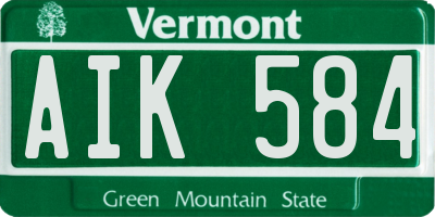 VT license plate AIK584