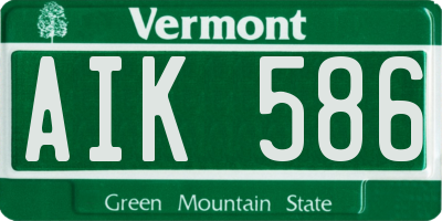 VT license plate AIK586