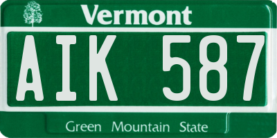 VT license plate AIK587