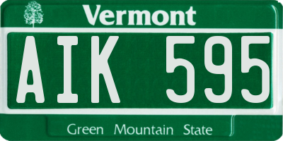 VT license plate AIK595