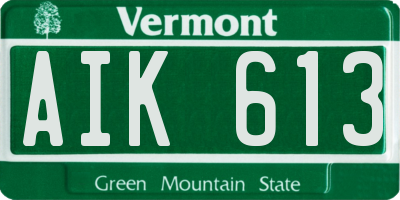 VT license plate AIK613