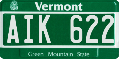 VT license plate AIK622