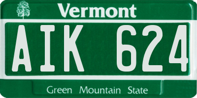 VT license plate AIK624