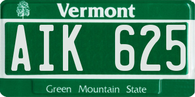 VT license plate AIK625