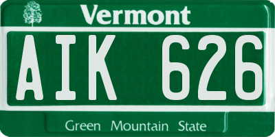 VT license plate AIK626