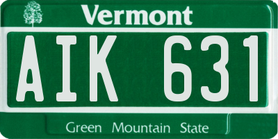 VT license plate AIK631