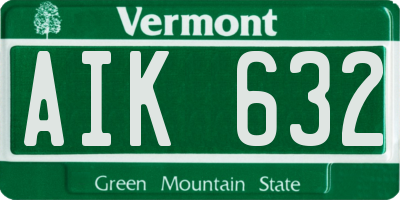 VT license plate AIK632