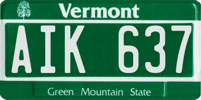 VT license plate AIK637