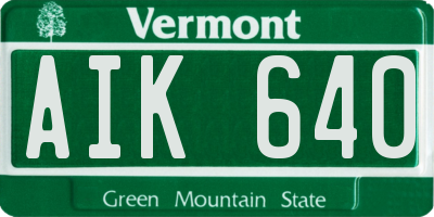 VT license plate AIK640