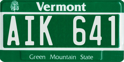 VT license plate AIK641